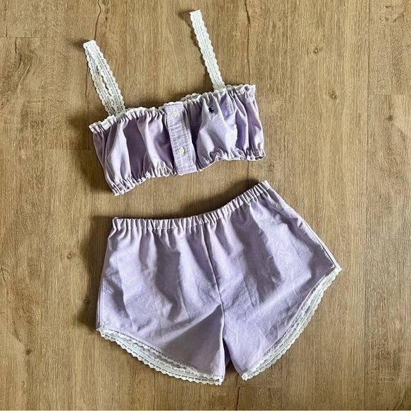 Reworked Ralph Lauren Coquette Romantic Lounge Set – Lilac & Lace - Size S - Picture 3 of 9